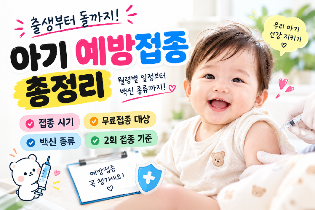 아기 예방접종 일정 총정리｜신생아부터 돌까지 월령별 접종표