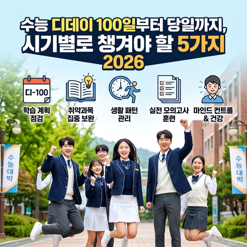 수능디데이 100일부터 당일까지, 시기별로 챙겨야 할 5가지