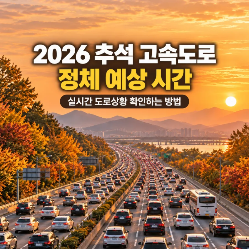 2026 추석 고속도로 정체 예상 시간, 실시간 교통상황 문자·CCTV 확인법