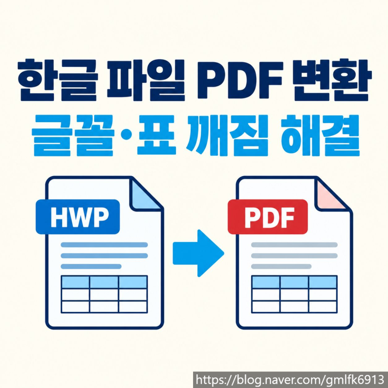 한글 파일 PDF 변환, 글꼴과 표가 깨질 때 해결법
