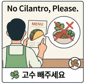 식당영어 여행영어 고수 빼주세요 영어로 총정리