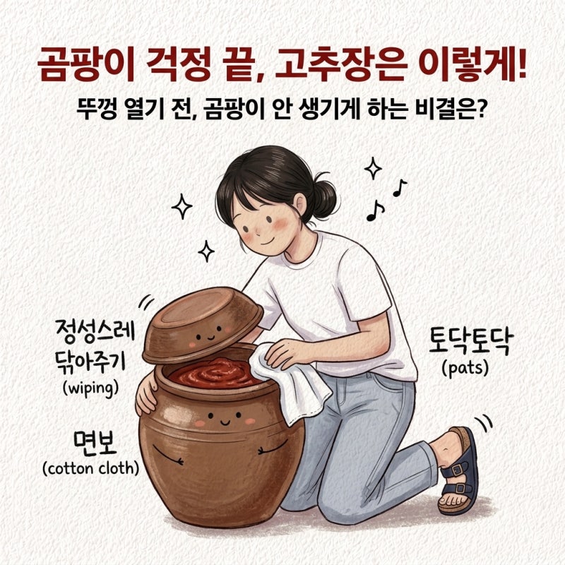 뚜껑 열면 흰 곰팡이 핌 고추장 보관법 보관온도 냉장보관 기간 실온보관 푸른 곰팡이 유통....