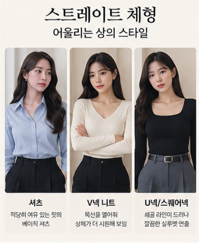 <b>스트레이트</b> 체형 특징 총정리, 웨이브와 차이부터 옷 잘 입는 코디....