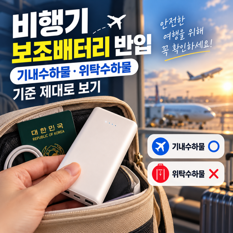 비행기 보조배터리 반입, 기내수하물·위탁수하물 기준 제대로 보기