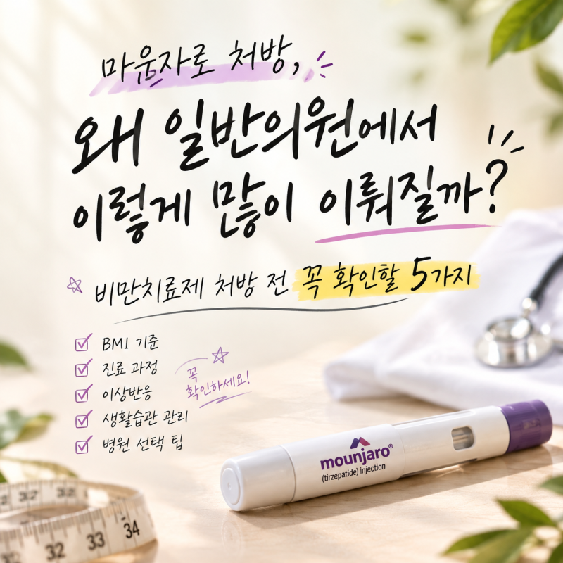 마운자로 처방, 일반의원에서 많은 이유｜비만치료제 처방 전 확인할 5가지