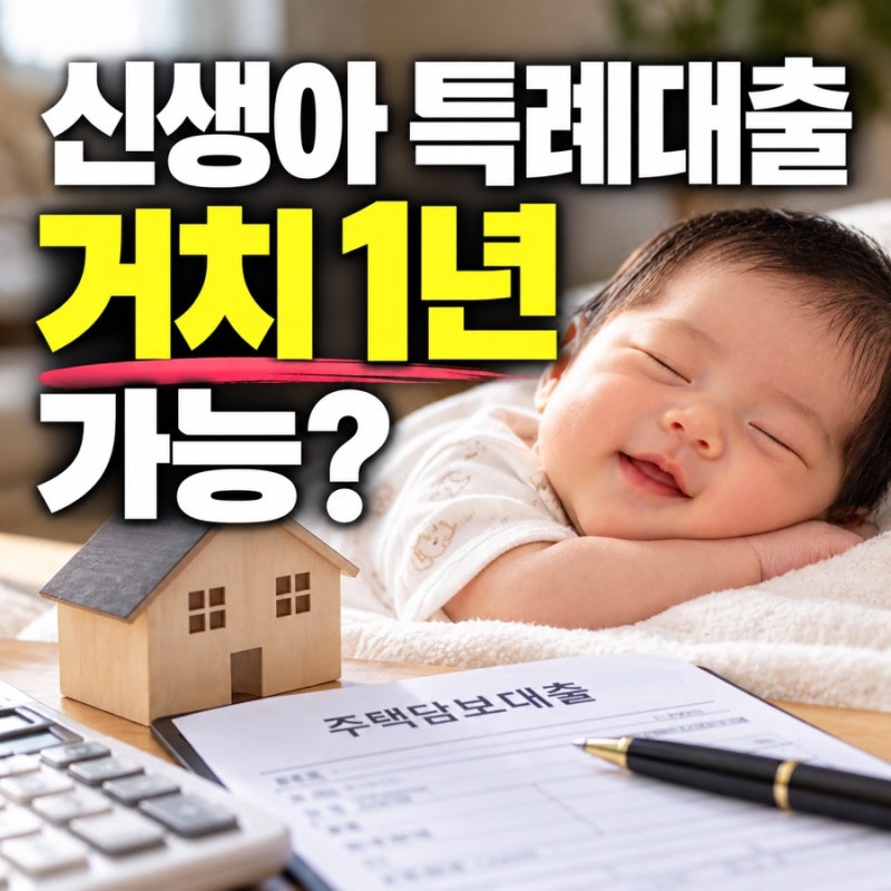 2026 신생아 특례대출 거치기간 1년 거치 가능? 상환방법 총정리