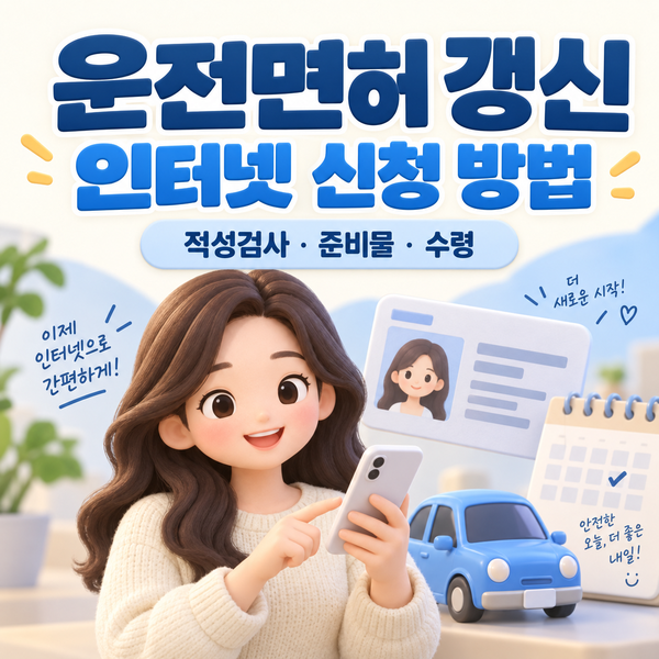 운전면허 적성검사·갱신 인터넷 신청 방법｜대상 기간·사진 규격·면허증 수령