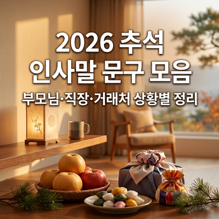 2026 추석 인사말 문구 모음, 부모님·직장·거래처 상황별 정리