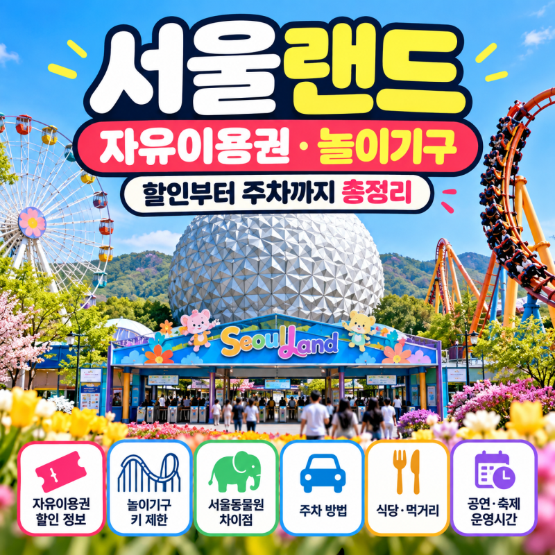 서울랜드 자유이용권 할인부터 놀이기구까지, 입장권·주차 총정리