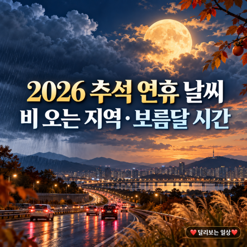 2026 추석 연휴 날씨, 비 오는 지역·귀성길 날씨와 보름달 뜨는 시간