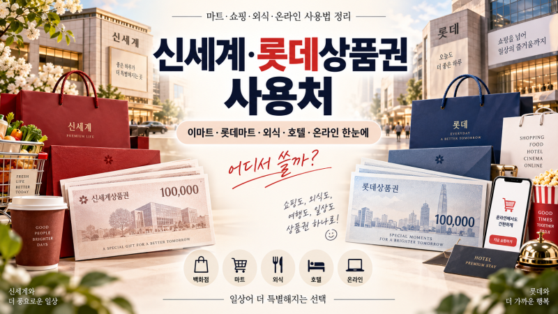 신세계·롯데상품권 사용처 총정리｜이마트·롯데마트·외식·온라인 사용법