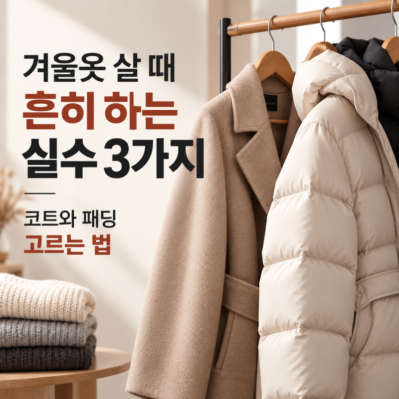 겨울옷 살 때 흔히 하는 실수 3가지, 코트와 패딩 고르는 법
