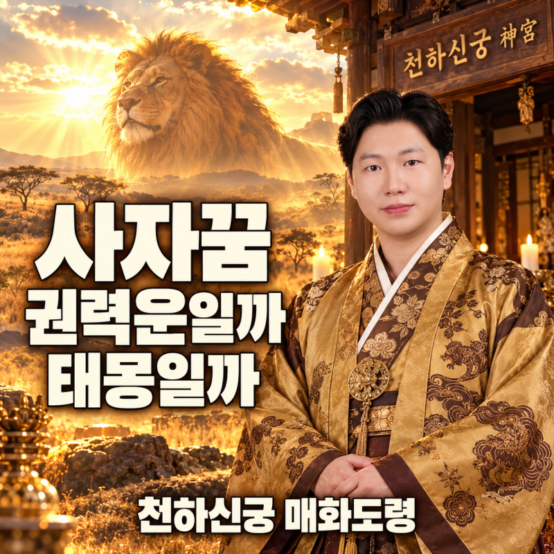 사자꿈을 꿨는데 권력운인가요 태몽인가요 — 천하신궁 매화도령의 사자꿈 해몽 이야기