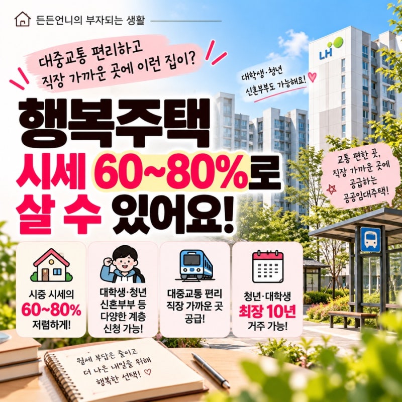 청년 월세 아끼는 또 다른 방법｜시세 60~80% ‘행복주택’ 아세요?