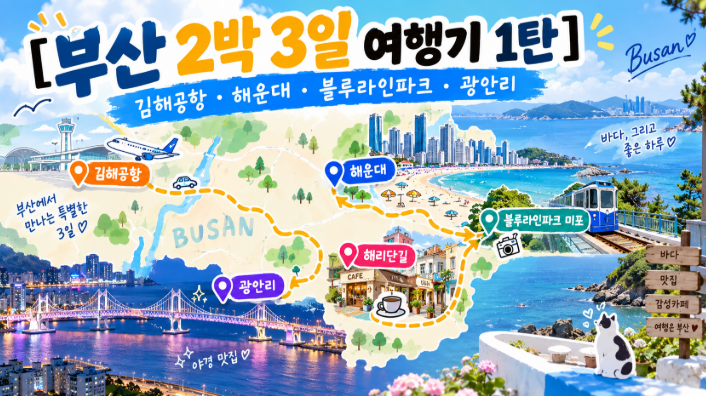 [釜山2泊3日旅行記1弾] 海雲台・ブルーラインパーク・広安里、釜山初日の海コース