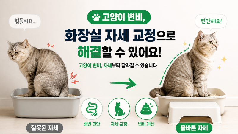 고양이 변비, 화장실 자세 교정으로 해결할 수 있어요