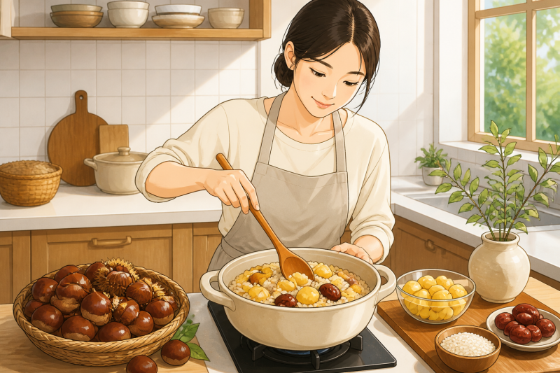 밤요리 달큰한 밤이 살아나는 밤밥 만들기