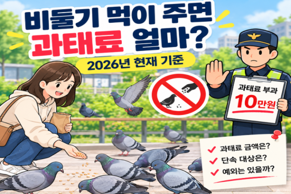 비둘기 먹이 주면 과태료 얼마? 2026년 현재 기준 확인하기