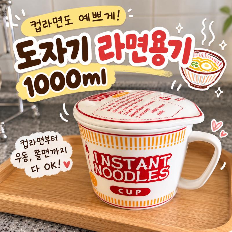 컵라면 도자기 용기 1000ml 후기｜1인 가구 식사에 잘 맞는 사기 라면그릇