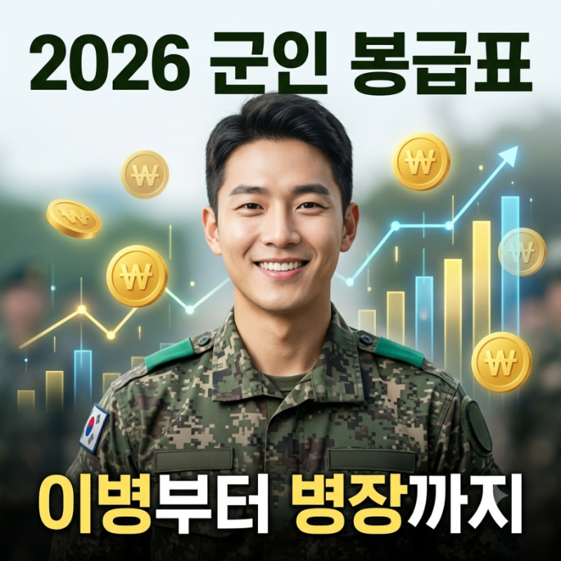 2026 군인 봉급표｜이병부터 병장까지 월급과 총액 계산 ️