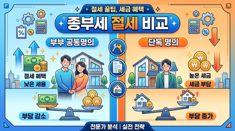 [절세/종부세] 부부 공동명의 종부세 특례 신청, 단독명의와 세금 비교 후 유불리 따져보기