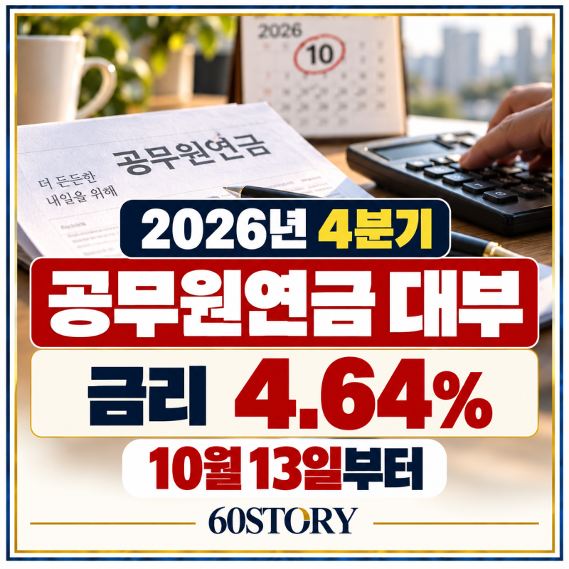 2026년 4분기 공무원연금 대부 시행 : 재원·대상·한도·금리·신청일정 총정리