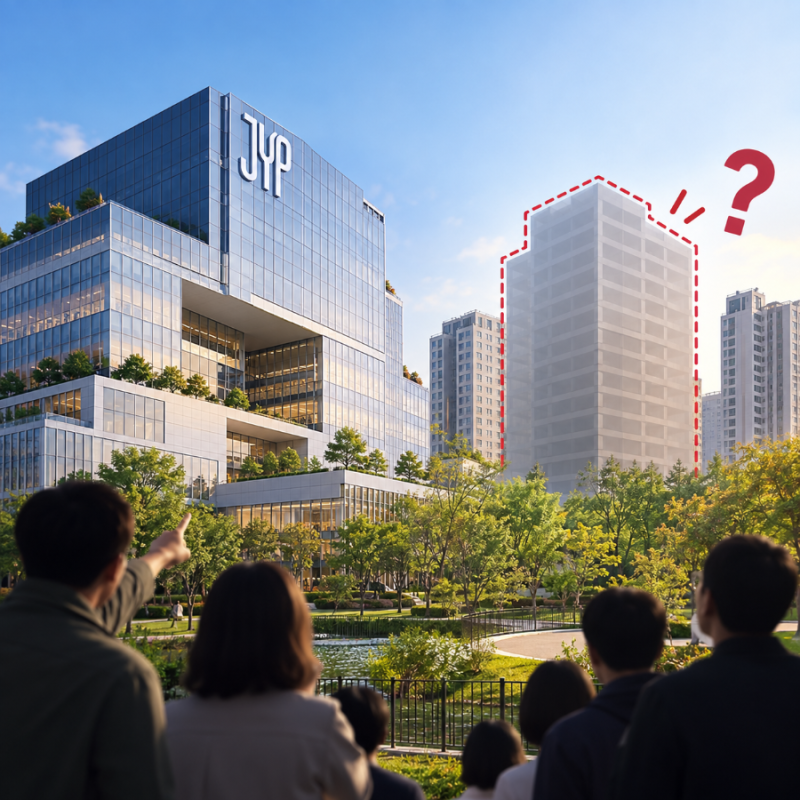 "JYP 신사옥 앞에 19층 건물?"…고덕 주민들까지 반발, 공원 돌려달라는 이유