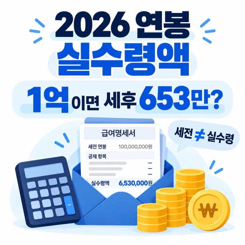 2026 연봉 실수령액, 연봉 1억인데 월급은 왜 653만원일까?