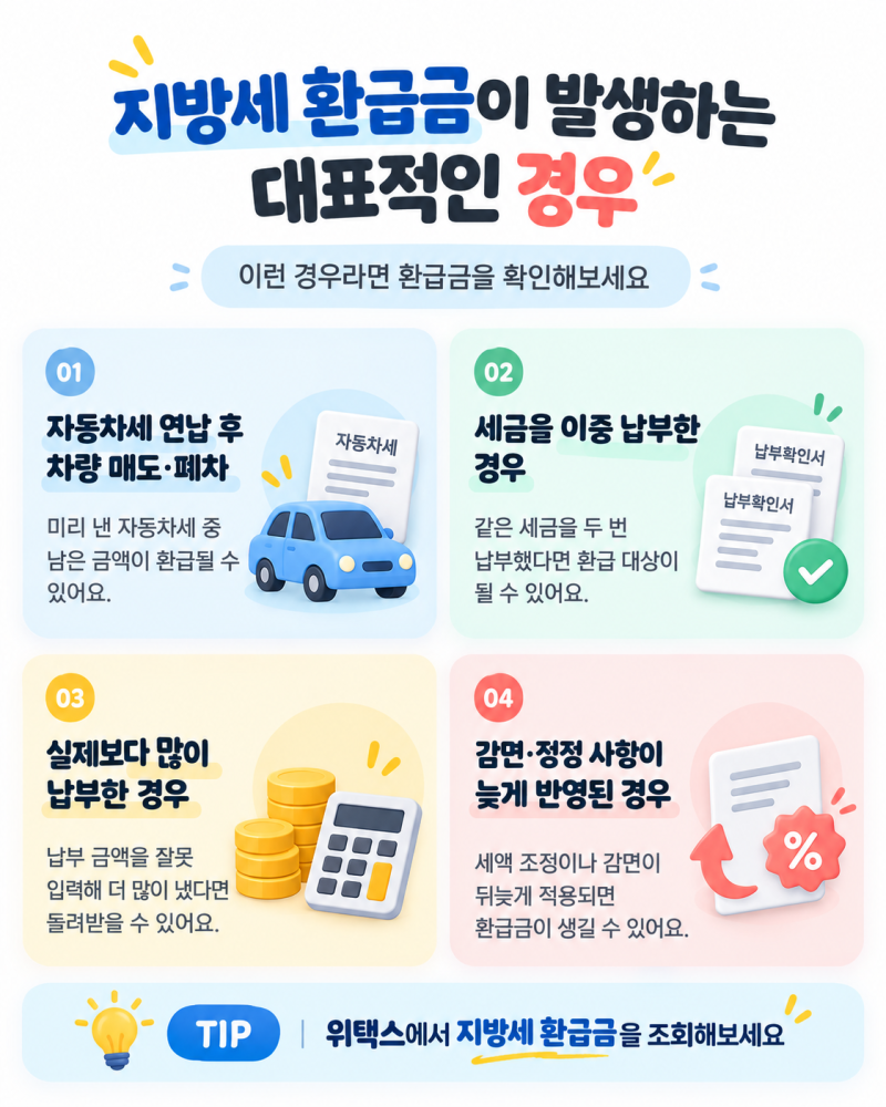 지방세 환급금 지급 조회 방법｜위택스에서 미환급금 확인하고 신청하기