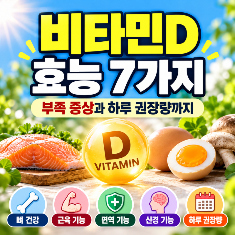 비타민D 효능 7가지, 부족 증상과 하루 권장량 알아보기