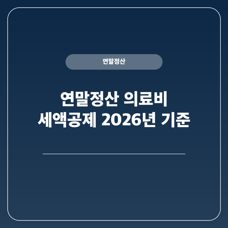 연말정산 의료비 세액공제 어떤 의료비가 대상 제외 될까요?