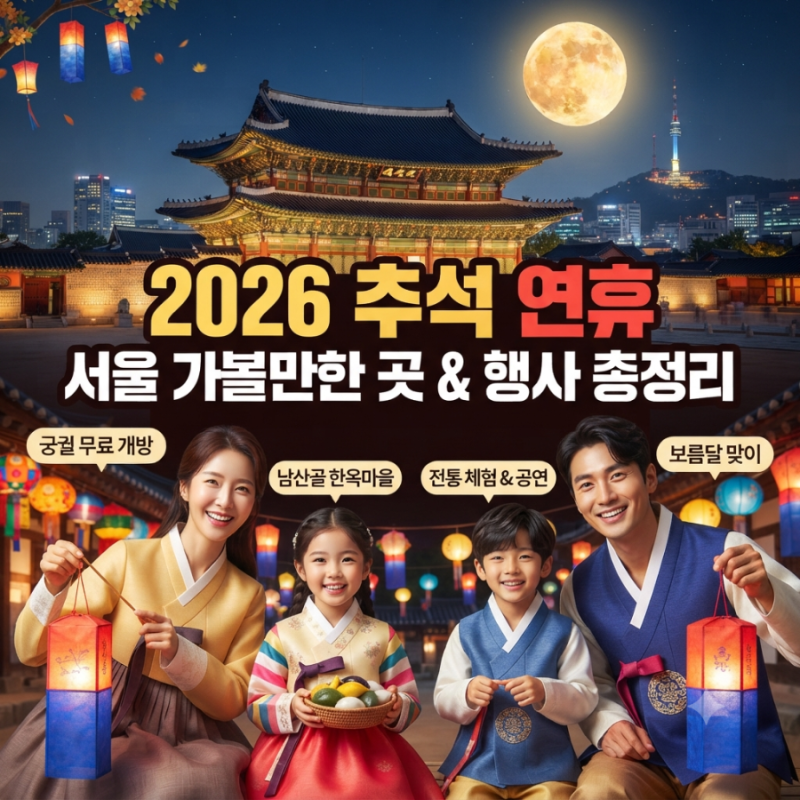 2026년 추석 연휴 서울 가볼 만한 곳 및 한가위 행사 총정리