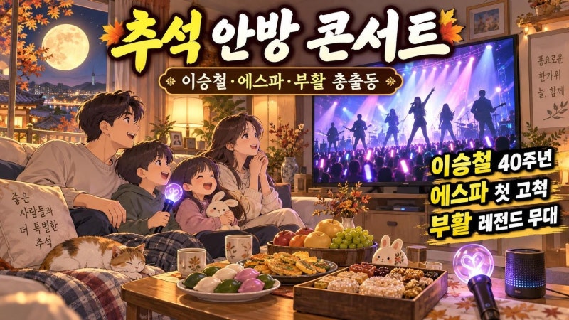 추석 안방 콘서트 총정리 이승철 40주년부터 에스파·부활까지