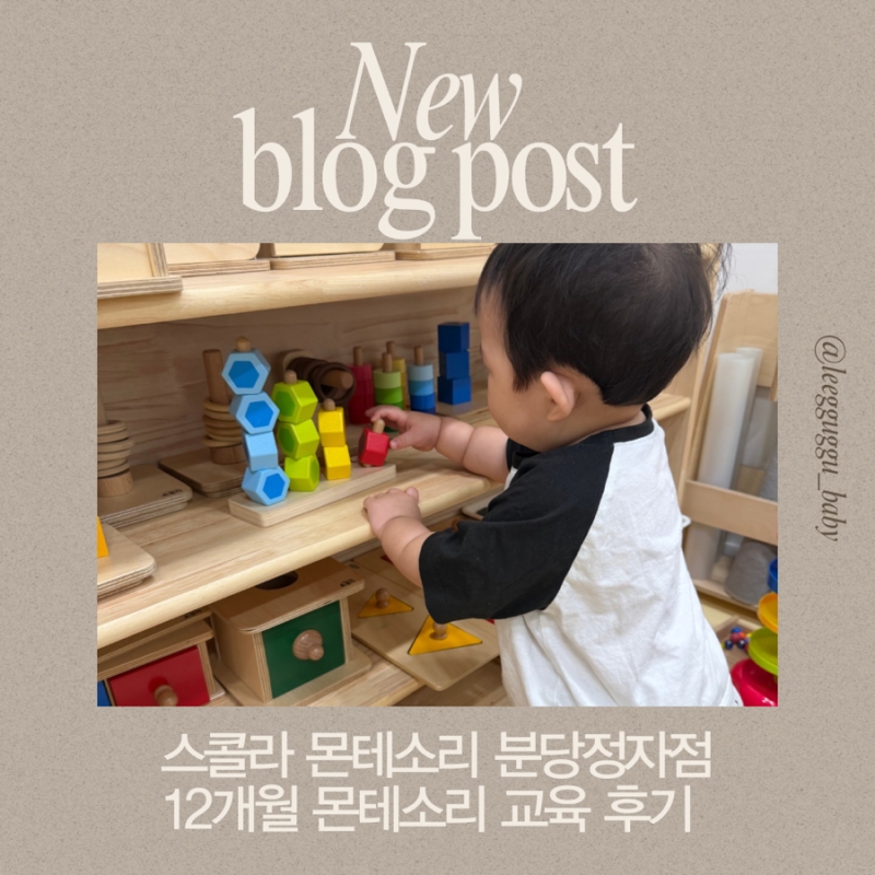 12개월 아기 몬테소리 수업 후기 스콜라몬테소리 분당정자점 아이 반응과 느낀점