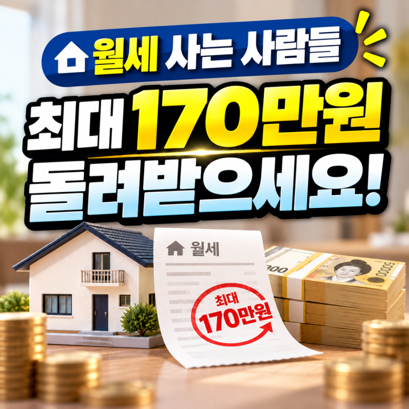 월세 세액공제 조건 2026 기준 최대 170만원 신청기간·방법 정리