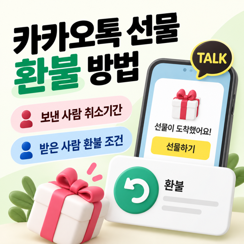 카카오톡 선물 환불 방법, 보낸 사람 취소기간과 받은 사람 환불 조건