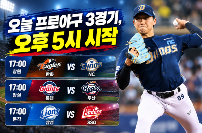 9월 25일 프로야구 경기일정, 롯데-두산·삼성-SSG·한화-NC 오후 5시 격돌