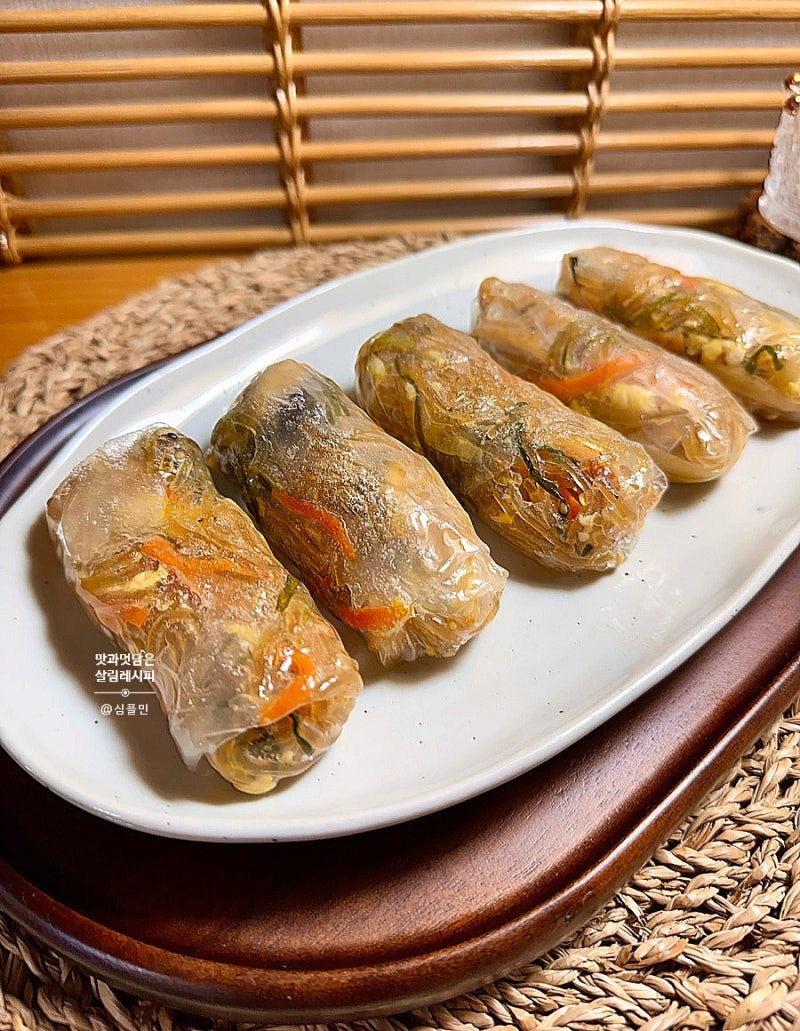 남은잡채활용 잡채만두 레시피 라이스페이퍼 잡채만두