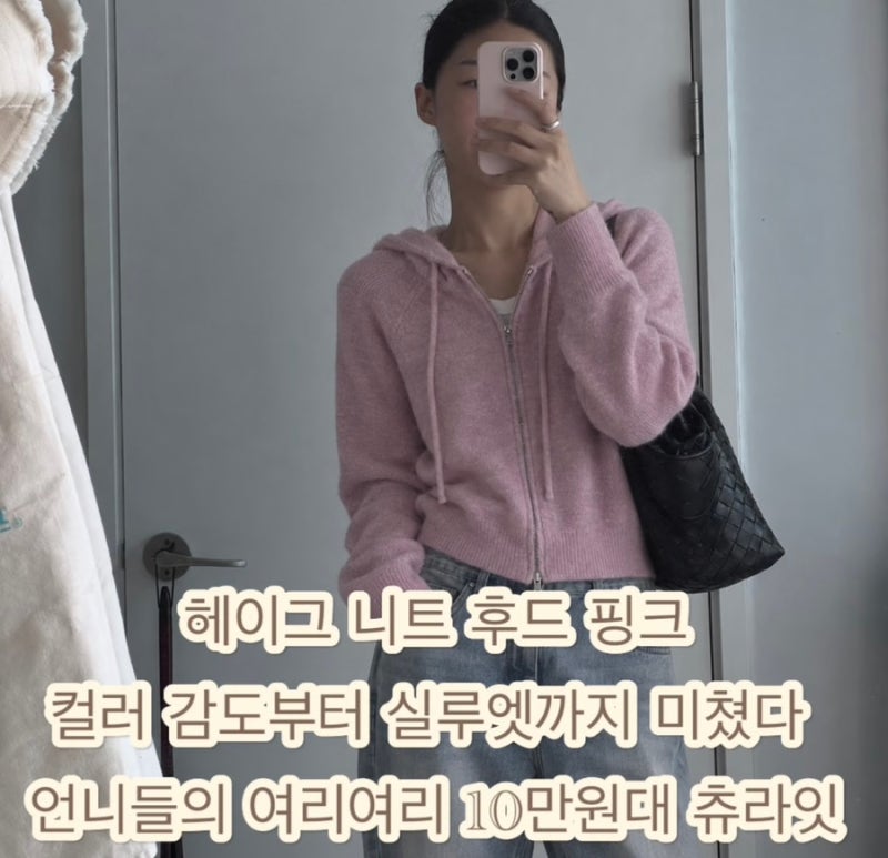 헤이그 니트 후드집업 컬러 감도 실루엣 미친다 언니들의 여리여리한 추구미 10만원대 츄라....