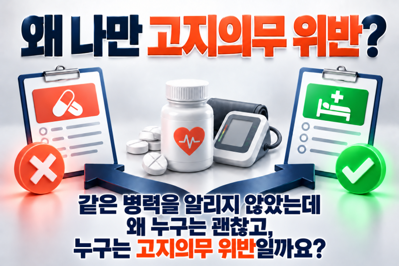 같은 병력을 알리지 않았는데 왜 누구는 괜찮고, 누구는 고지의무 위반일까요?