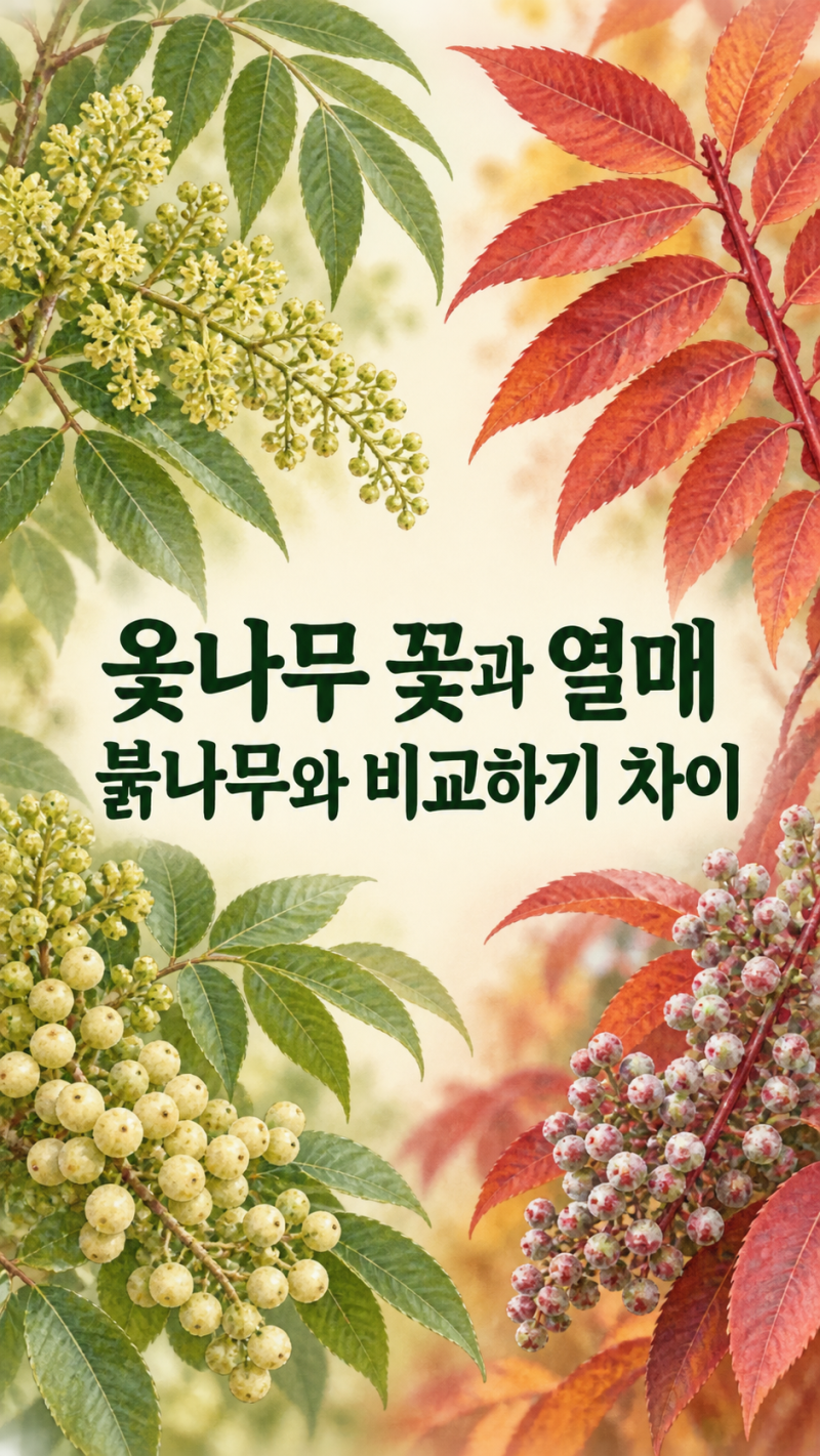 옻나무 꽃과 열매 붉나무와 비교하기 차이