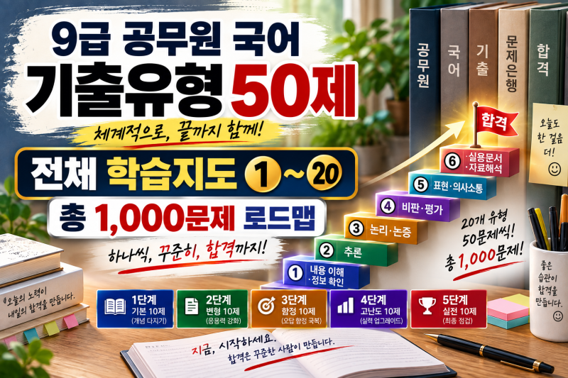 9급 공무원 국어 기출유형 50제｜전체 학습지도 ①~⑳
