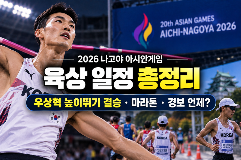 2026 나고야 아시안게임 육상 일정 총정리｜우상혁 높이뛰기 결승·마라톤·경보 언제?