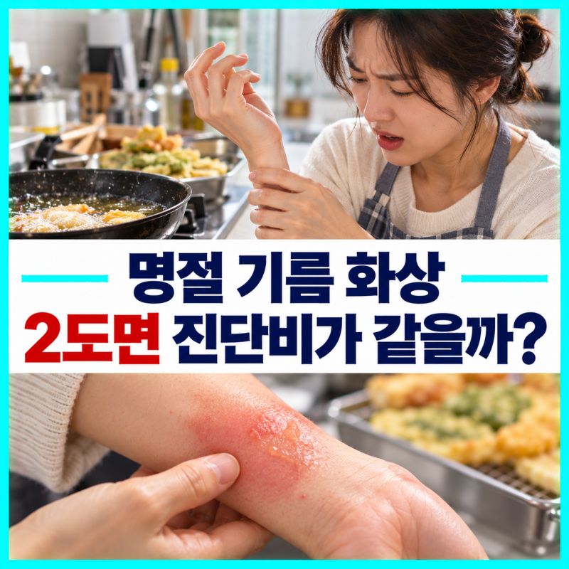 전 부치다 기름에 데인 화상, 실손과 화상진단비는 같은 기준일까?