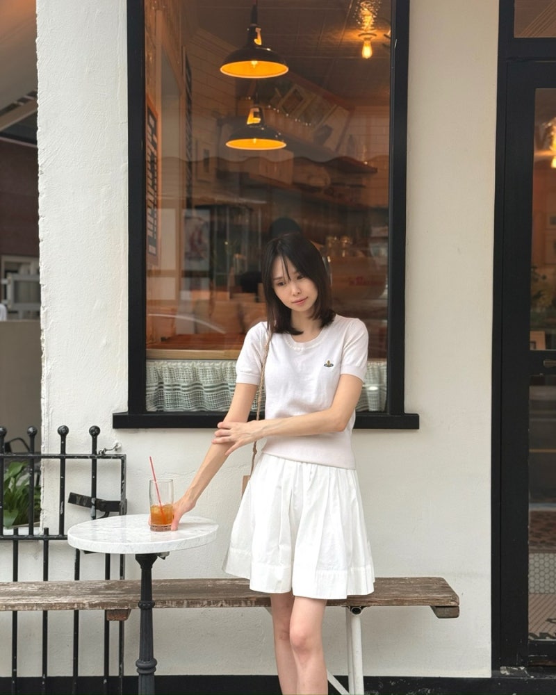 비비안 웨스트 우드 반팔 니트 | 베아 울 실크 니트 반팔티(BEA Wool Silk Short-Sleeve Knit T-Shirt)