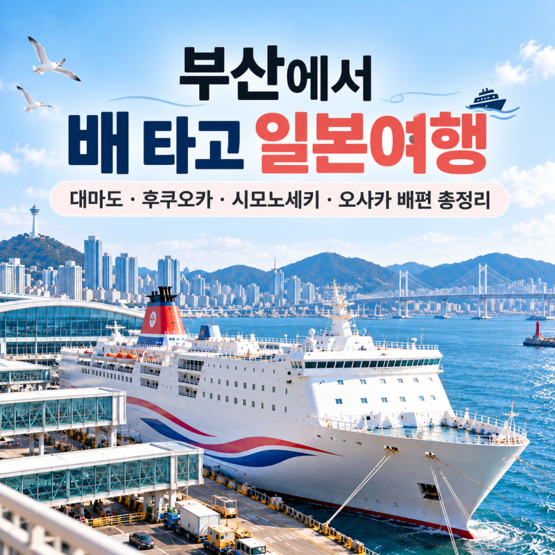부산에서 배 타고 일본여행｜대마도·후쿠오카·시모노세키·오사카 배편 총정리