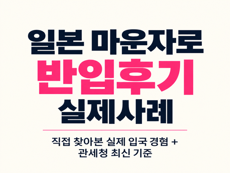 일본 마운자로 반입후기 실제사례