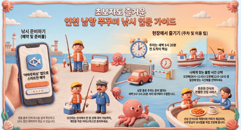 인천배낚시 피크 시즌 쭈꾸미 낚시 입문자들 예약 할인 꿀팁~