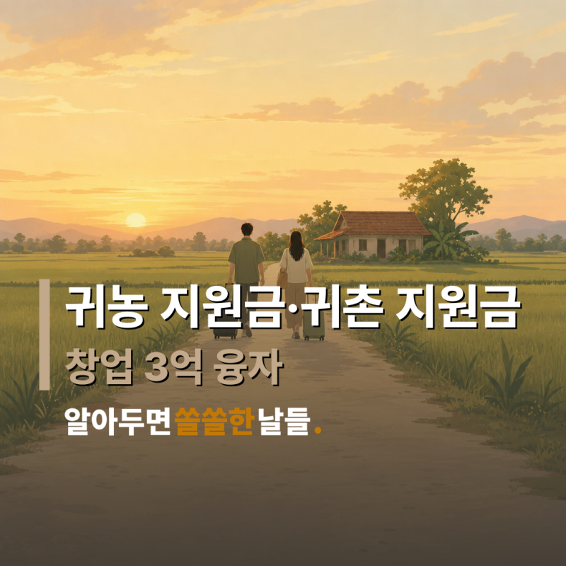 귀농 지원금 귀촌 지원금, 창업 3억·주택 7500만원