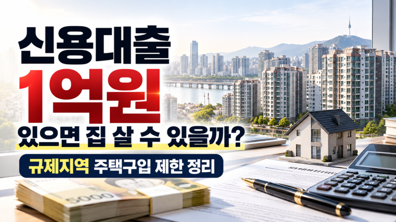 신용대출 1억원 있으면 집 살 수 있을까? 규제지역 주택구입 제한 정리